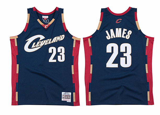 Men's Cleveland Cavaliers #23 LeBron James Navy 2008-09 City Edition Stitched Jersey